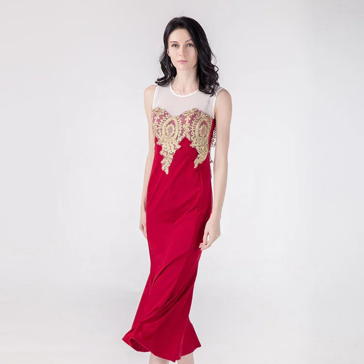 Hollow perspective bag hip fishtail skirt dress - VAleG