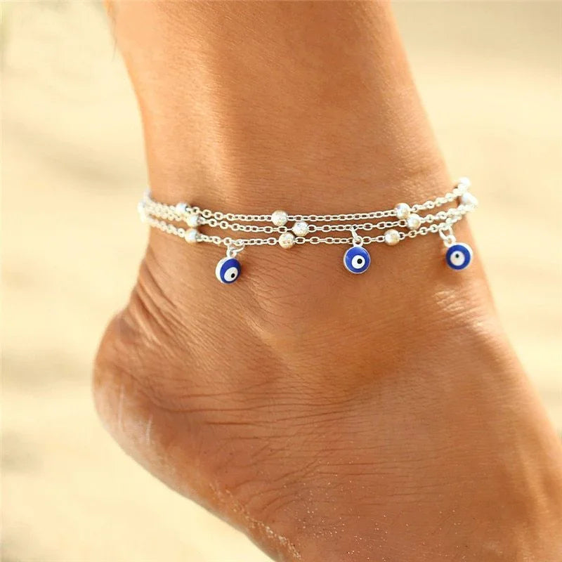 Foot jewelry bead chain beach anklet - VAleG