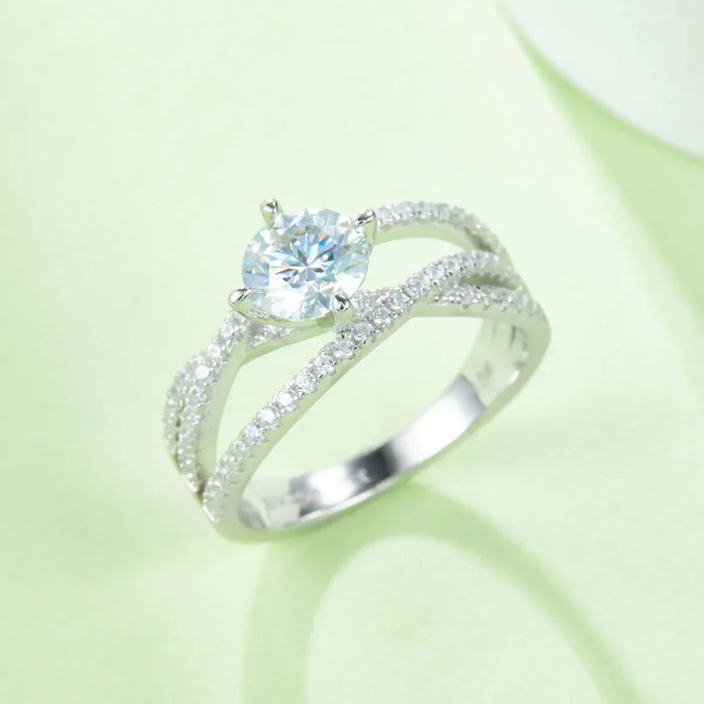 1 Carat Moissanite 925 Sterling Silver Ring - VAleG