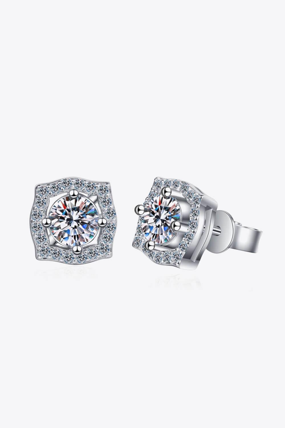 1 Carat Moissanite Geometric Stud Earrings - VAleG