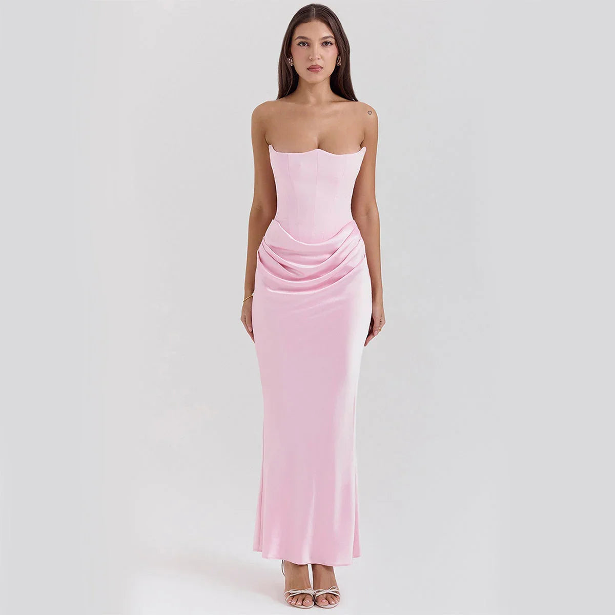 Slim Tube Top Long Dress Sexy Fashion Bandeau Backless Party Evening Dresses For Women Clothing - VAleG