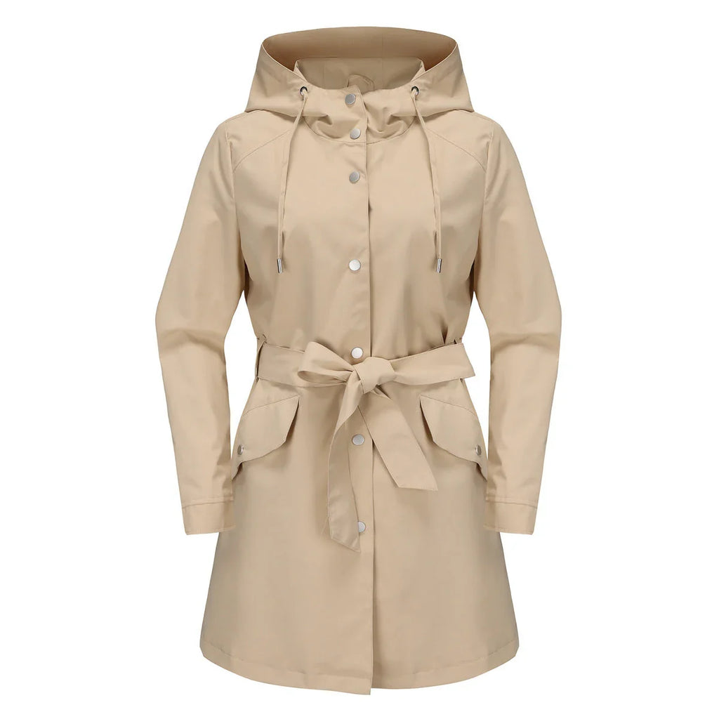 Spring And Autumn New Hooded Waterproof Coat Containing Belt Thin - VAleG