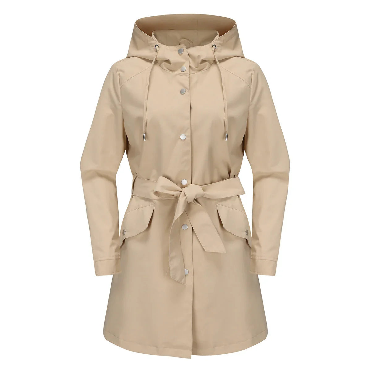 Spring And Autumn New Hooded Waterproof Coat Containing Belt Thin - VAleG
