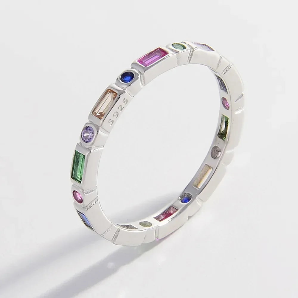 925 Sterling Silver Inlaid Zircon Ring - VAleG