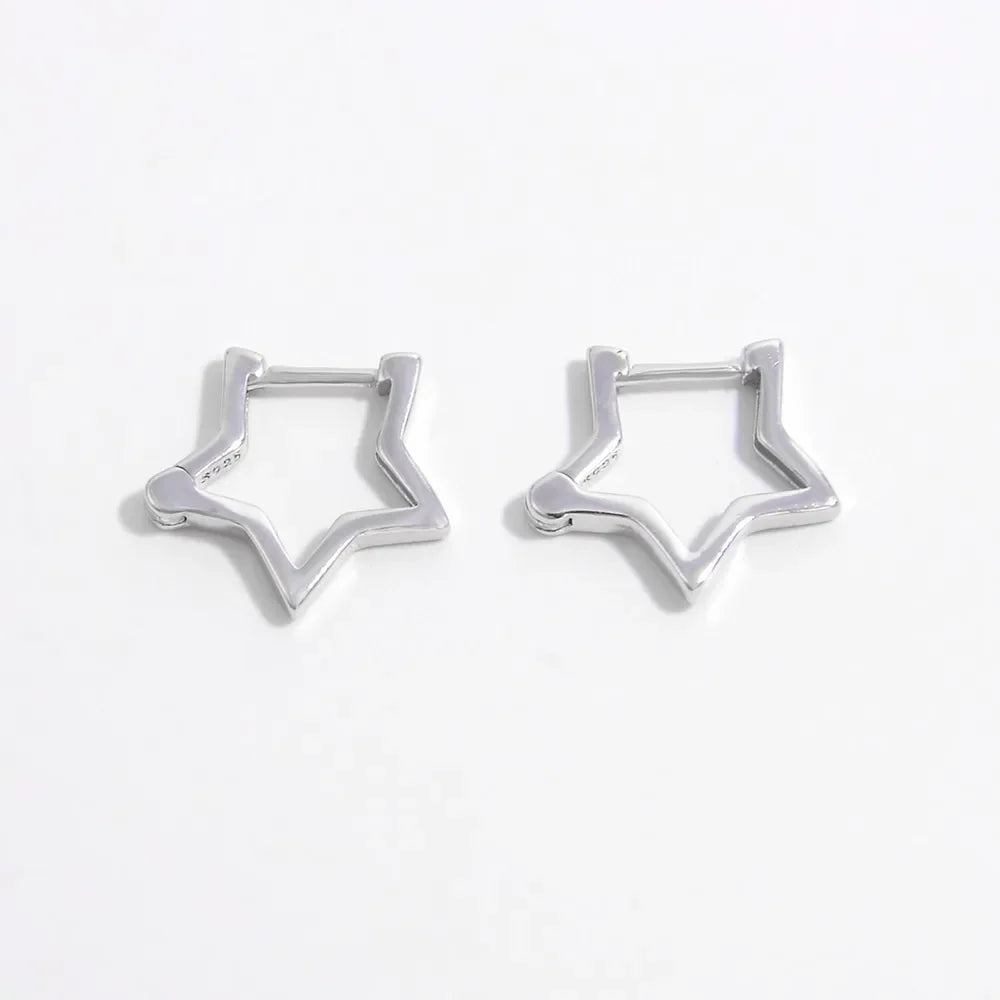 925 Sterling Silver Star Earrings - VAleG