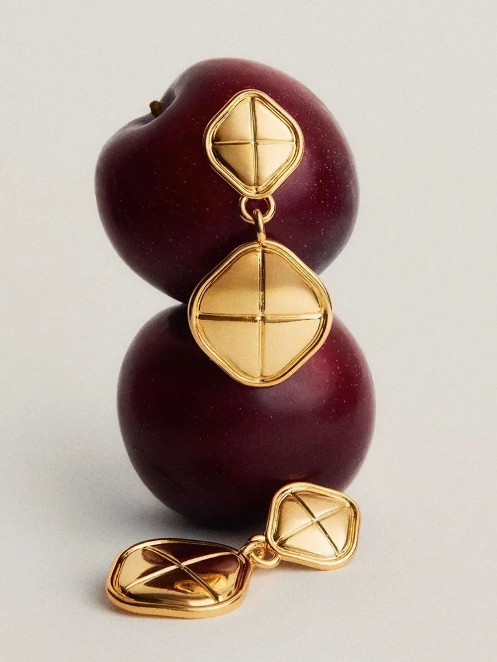 18K Gold-Plated Stainless Steel Square Earrings - VAleG