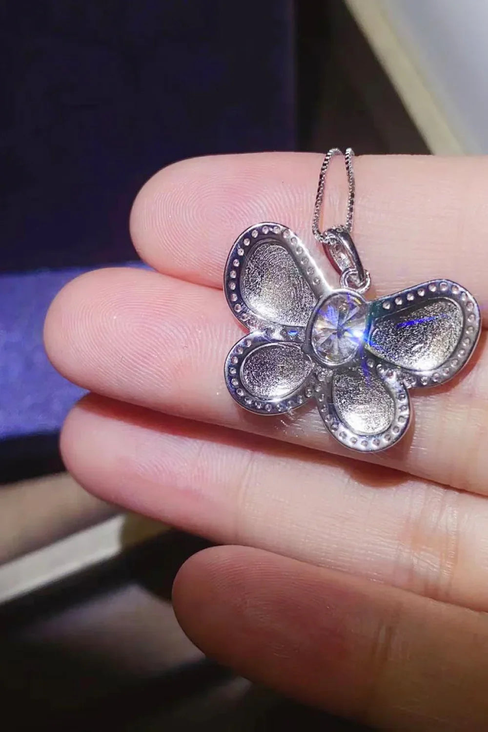 1 Carat Moissanite Butterfly Pendant Necklace - VAleG