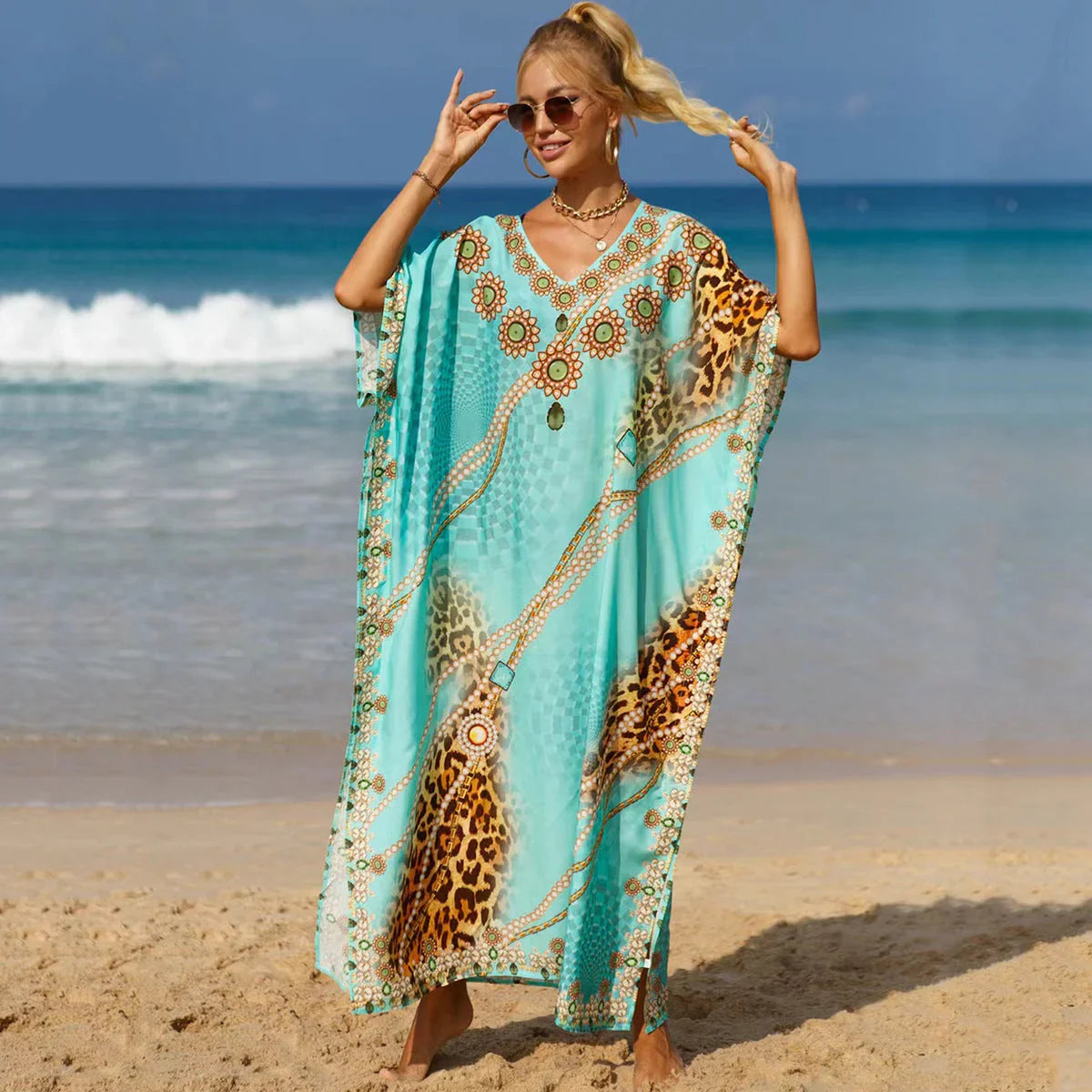 19 Colors Beach Cover-up Bohemian Beach Dress Plus Size - VAleG