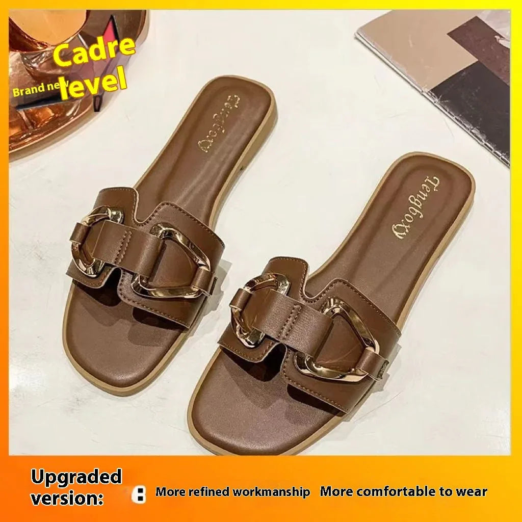 Flat Summer Slippers Women's Outer Wear - VAleG