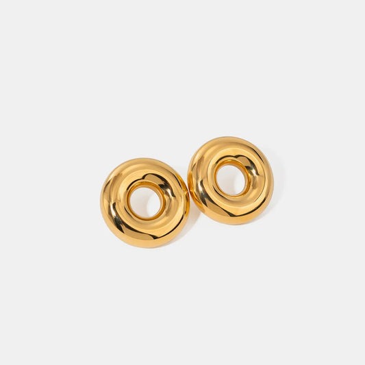 Stainless Steel Cutout Round Shape Earrings - VAleG