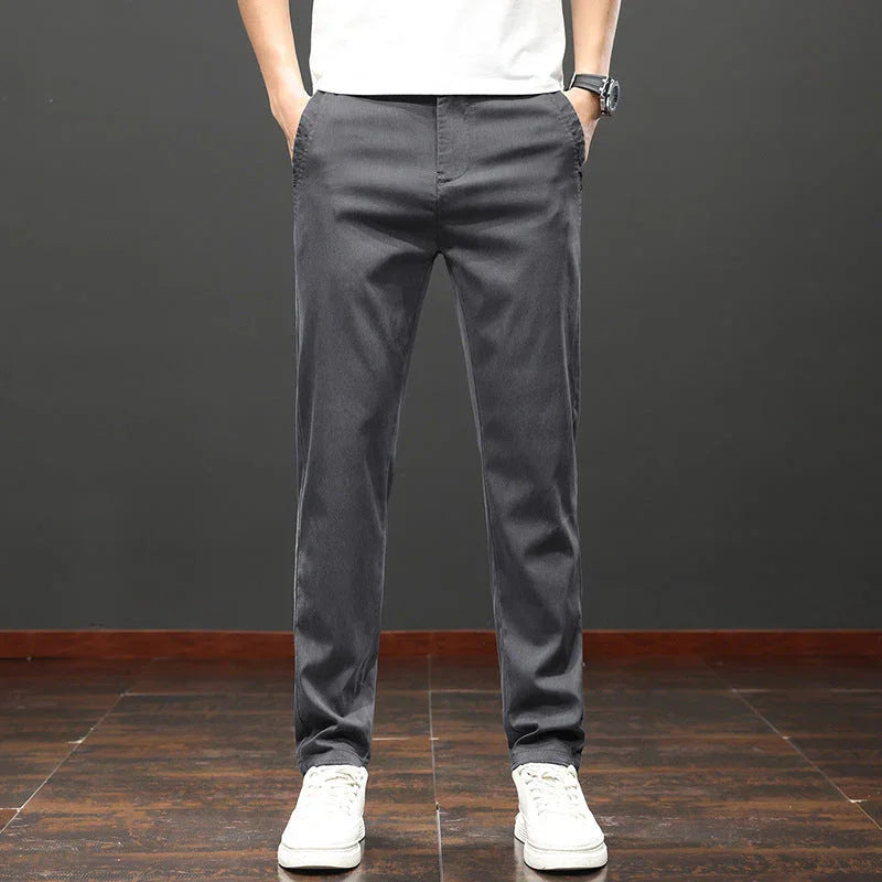 Tencel Lyocell Light And Easy To Care Slim-fitting Straight Pants Men's - VAleG
