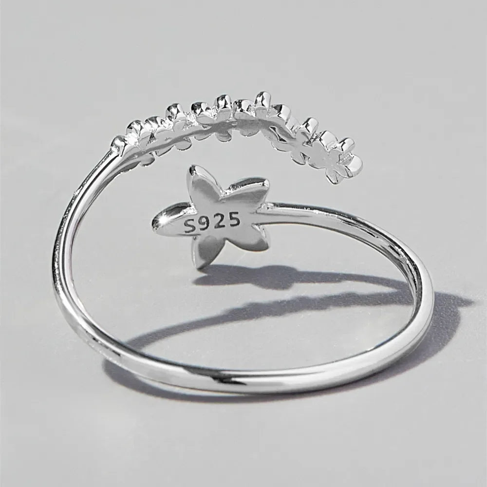 925 Sterling Silver Flower Ring - VAleG