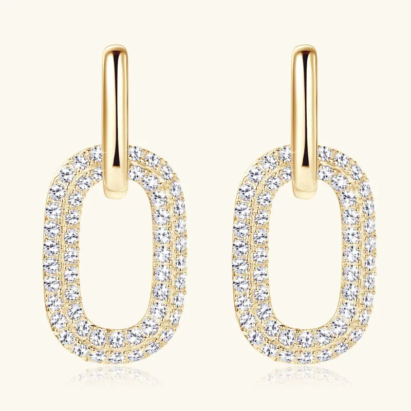 2.16 Carat Moissanite 925 Sterling Silver Earrings - VAleG