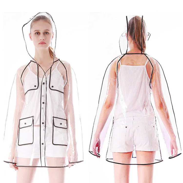 EVA Hiking Waterproof Student Ladies Transparent Raincoat - VAleG