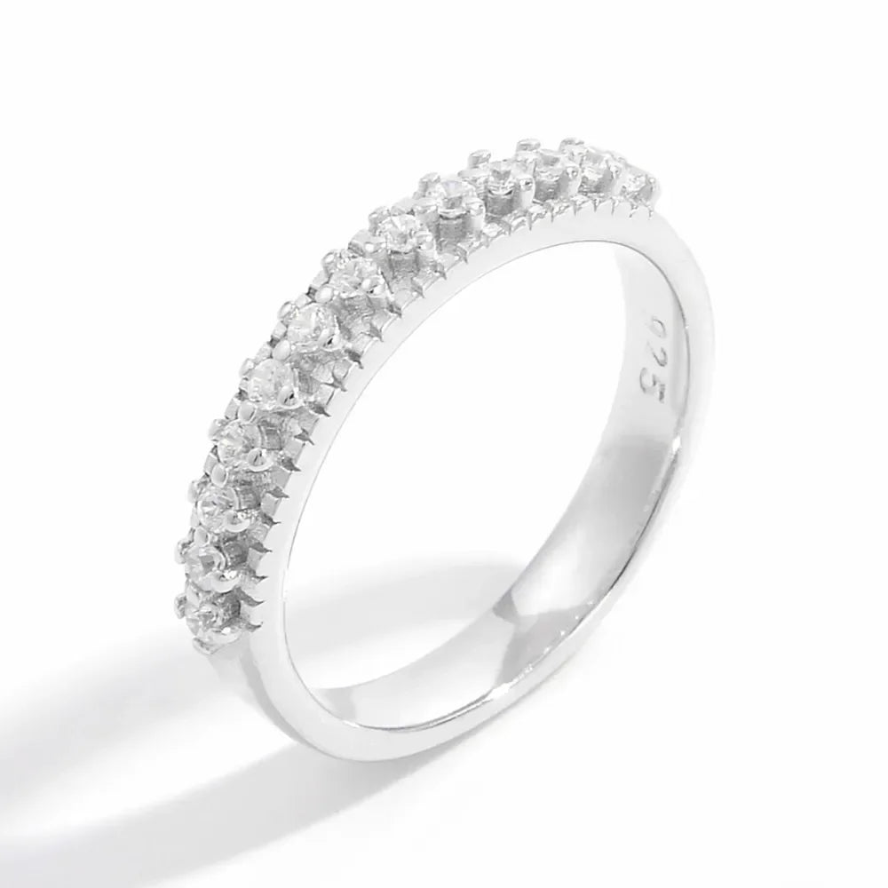 925 Sterling Silver Inlaid Zircon Ring - VAleG