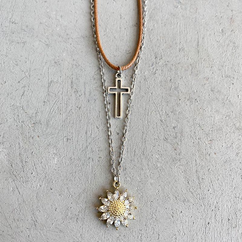 Sunflower Pendant Necklace Set - VAleG