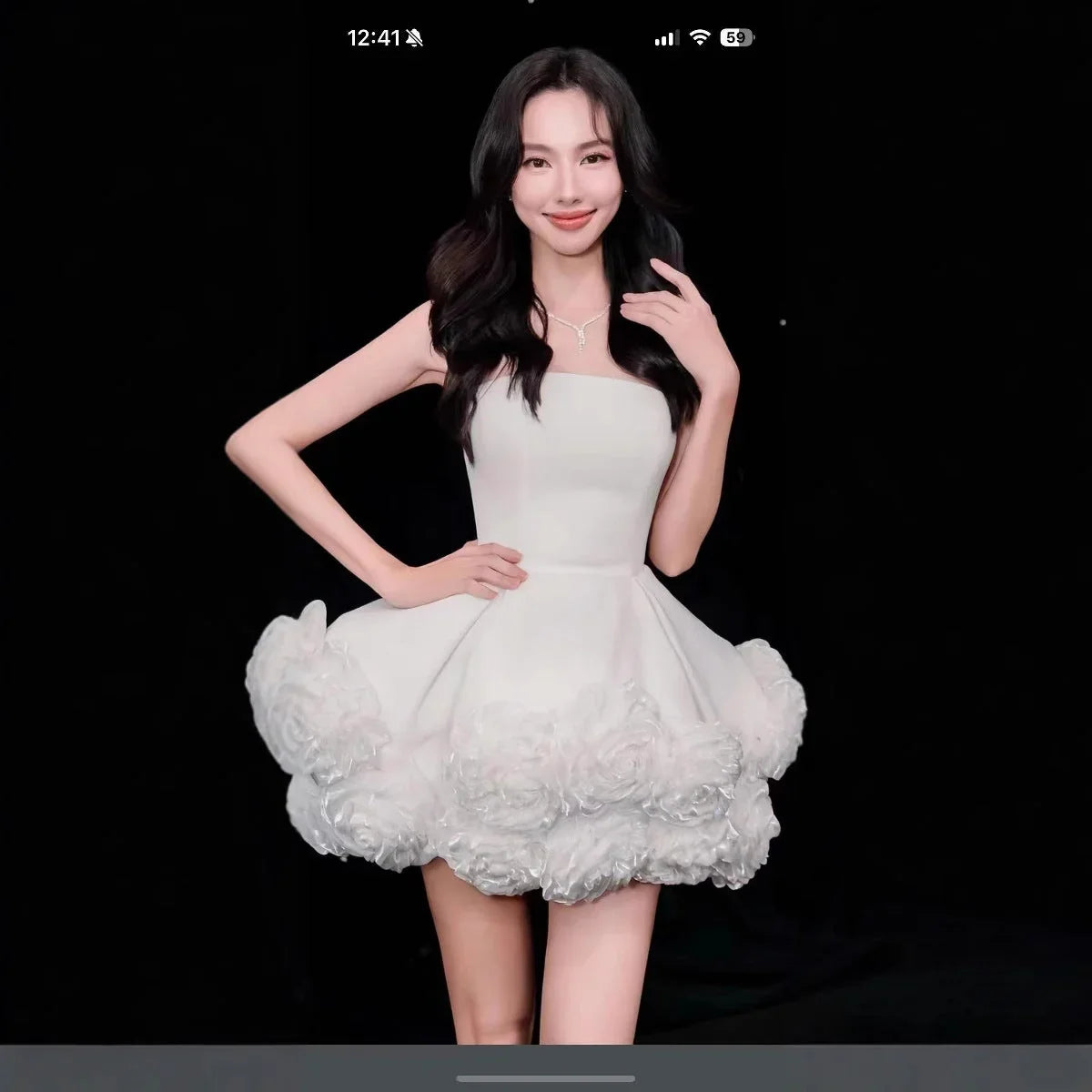 Top Short Skirt Three-dimensional Flower Pettiskirt French Cross-border Dress - VAleG