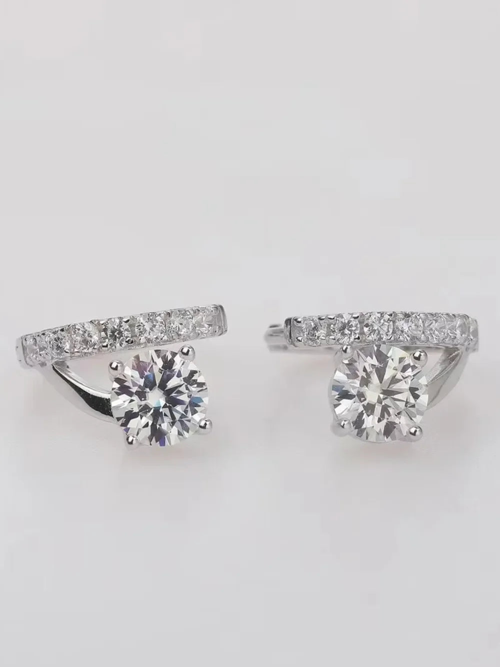 2 Carat Moissanite 925 Sterling Silver Huggie Earrings - VAleG