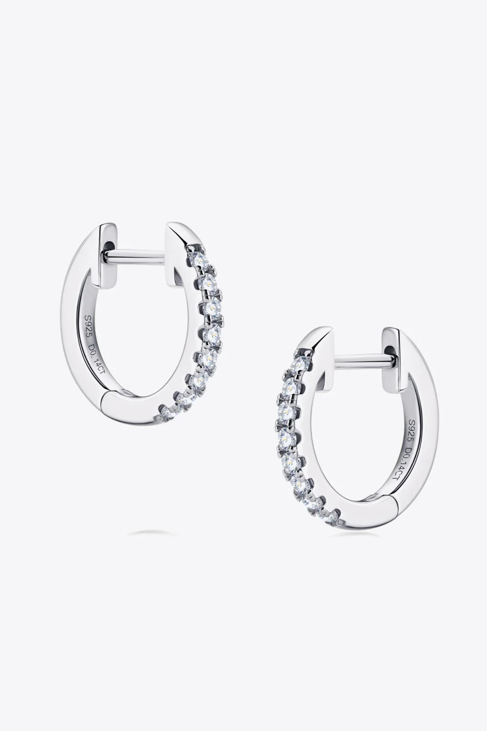 Moissanite 925 Sterling Silver Huggie Earrings - VAleG