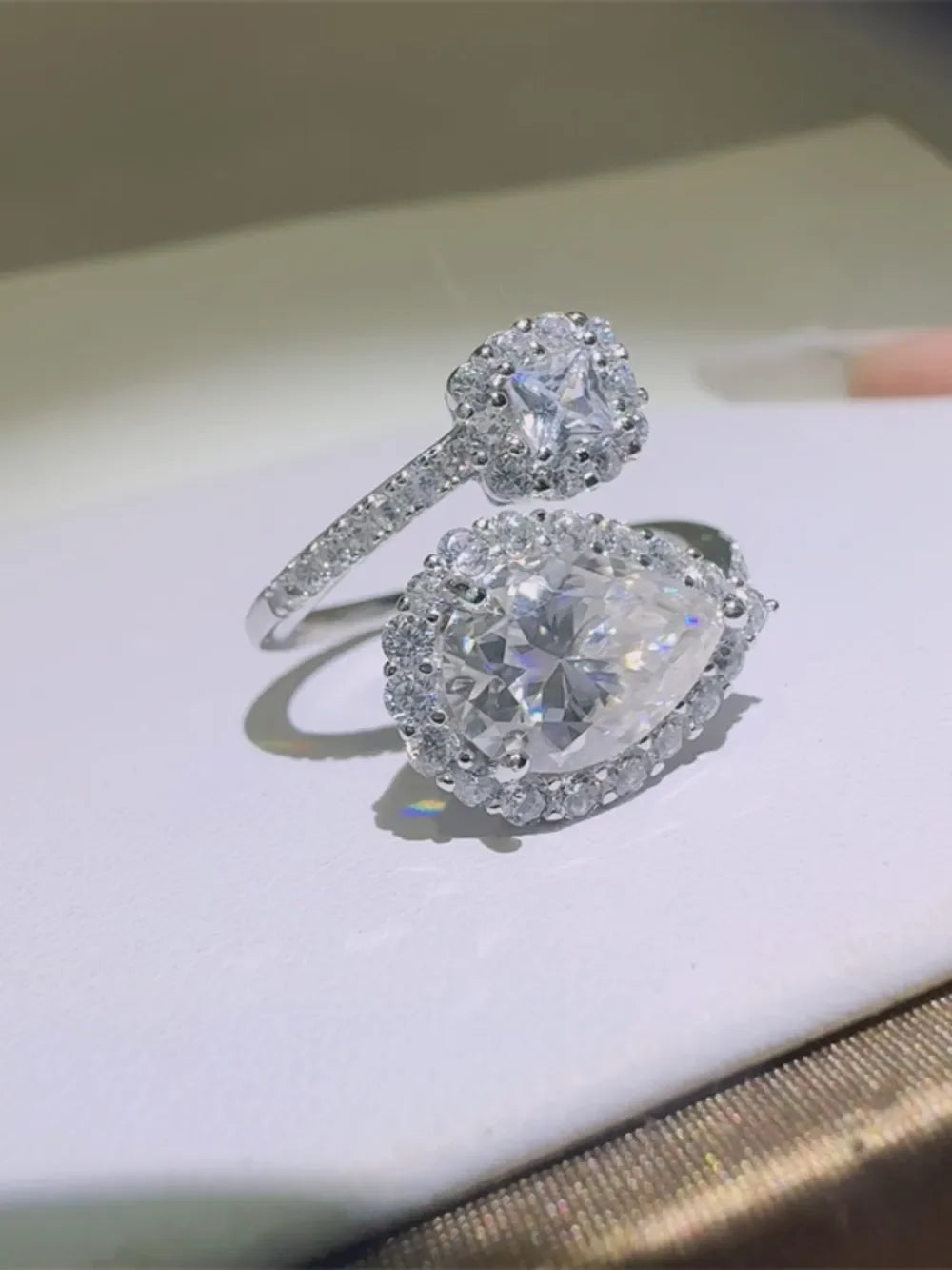 2 Carat Moissanite 925 Sterling Silver Bypass Ring - VAleG