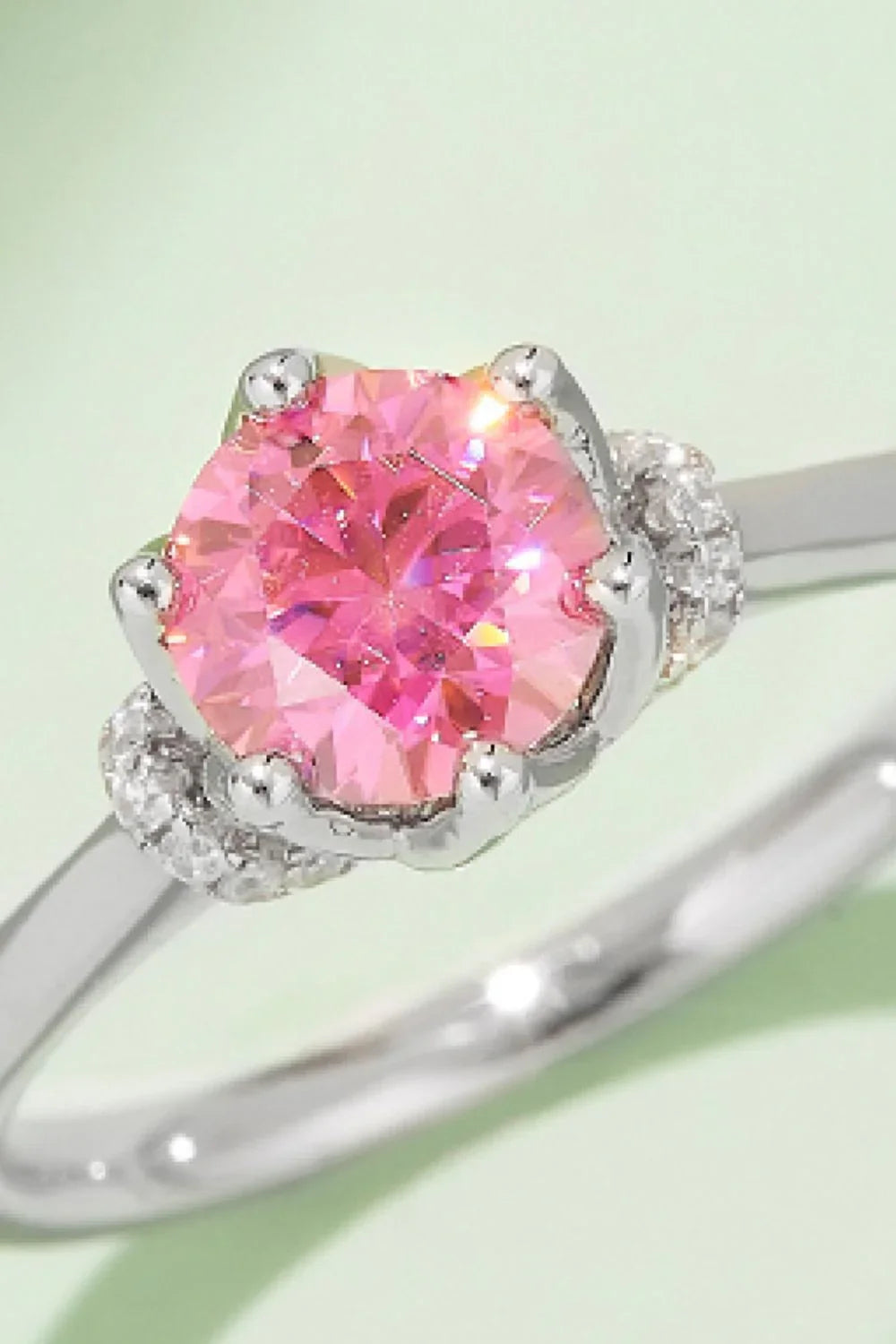 1 Carat Moissanite Contrast 925 Sterling Silver Ring - VAleG