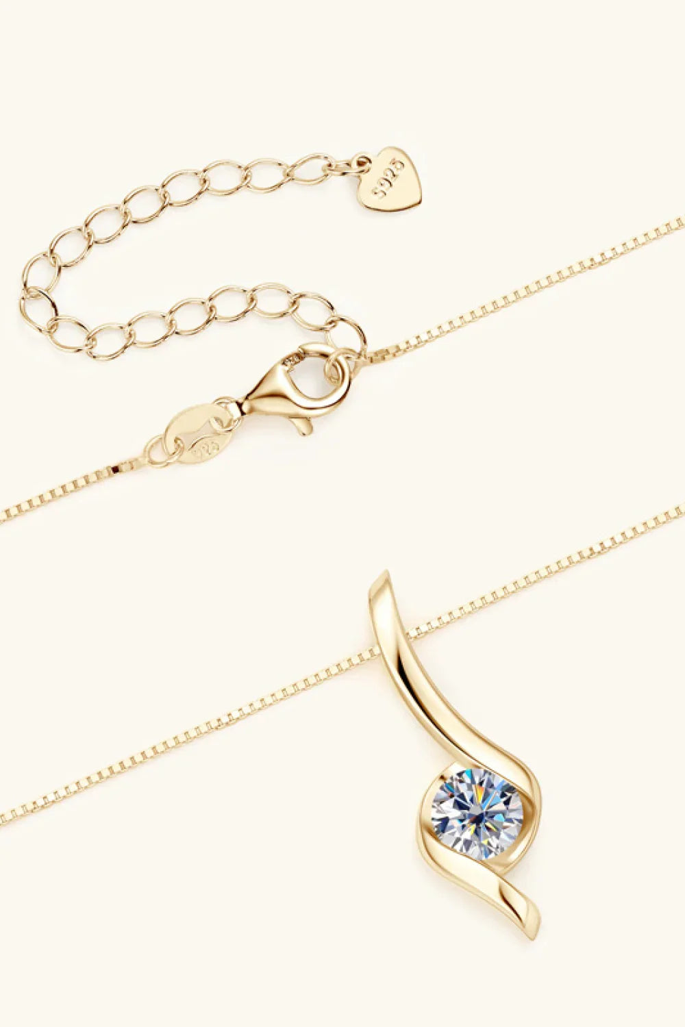 1 Carat Moissanite 925 Sterling Silver Necklace - VAleG