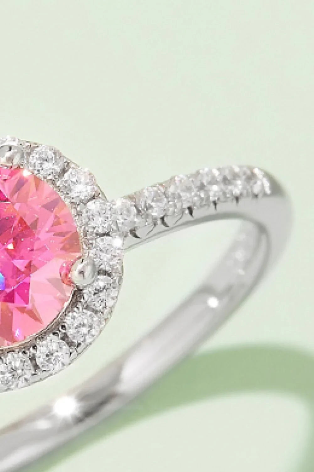1 Carat Moissanite 925 Sterling Silver Halo Ring - VAleG