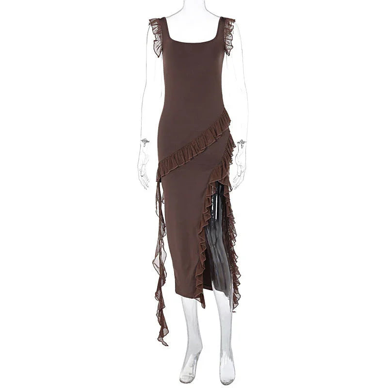 Female Summer Fashionable Stringy Selvedge Stitching Temperament Dress - VAleG
