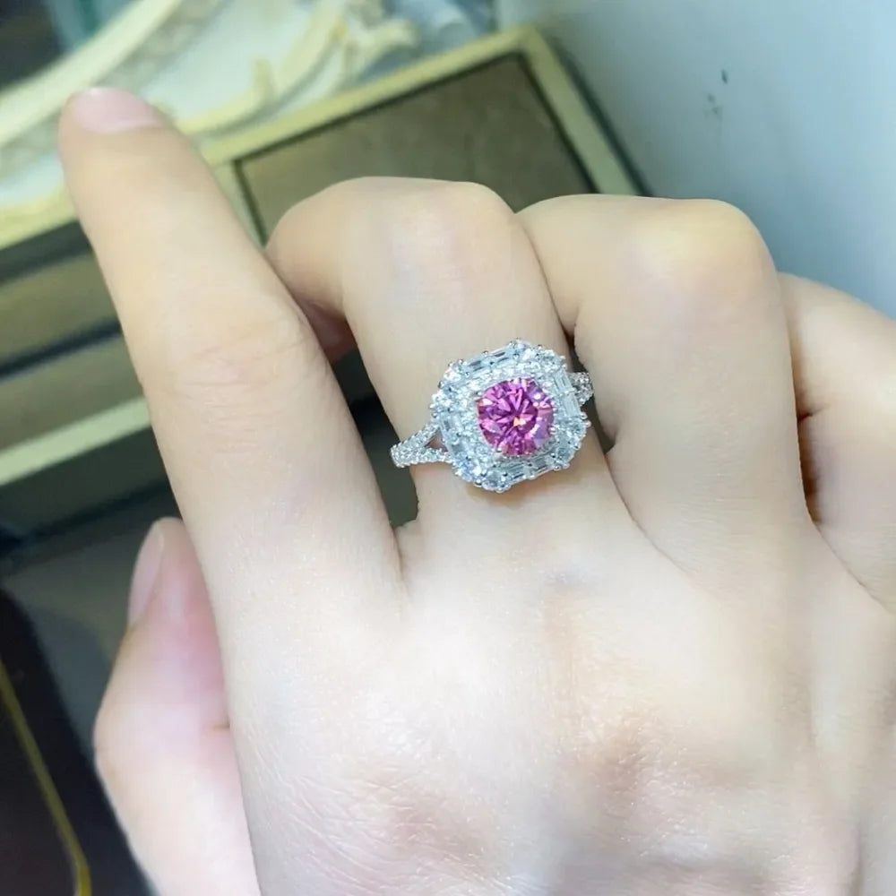 1 Carat Moissanite Zircon 925 Sterling Silver Ring - VAleG