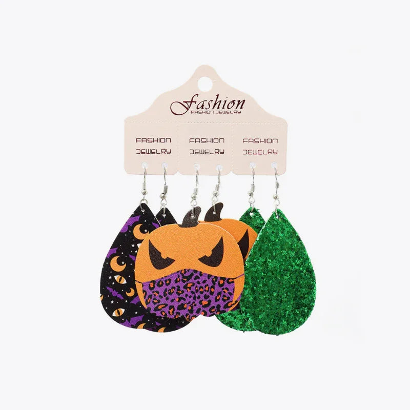 Teardrop Shape Halloween Theme Dangle Earrings - VAleG