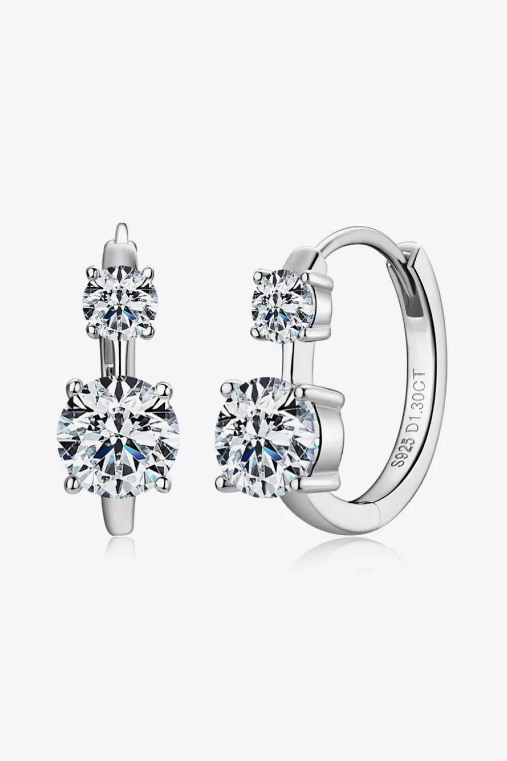 1.3 Carat Moissanite 925 Sterling Silver Earrings - VAleG
