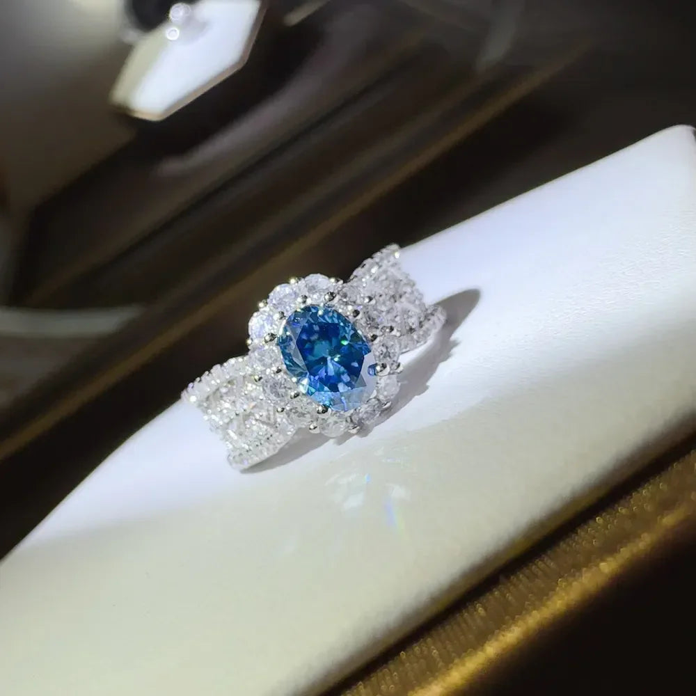 1 Carat Moissanite Zircon 925 Sterling Silver Ring - VAleG