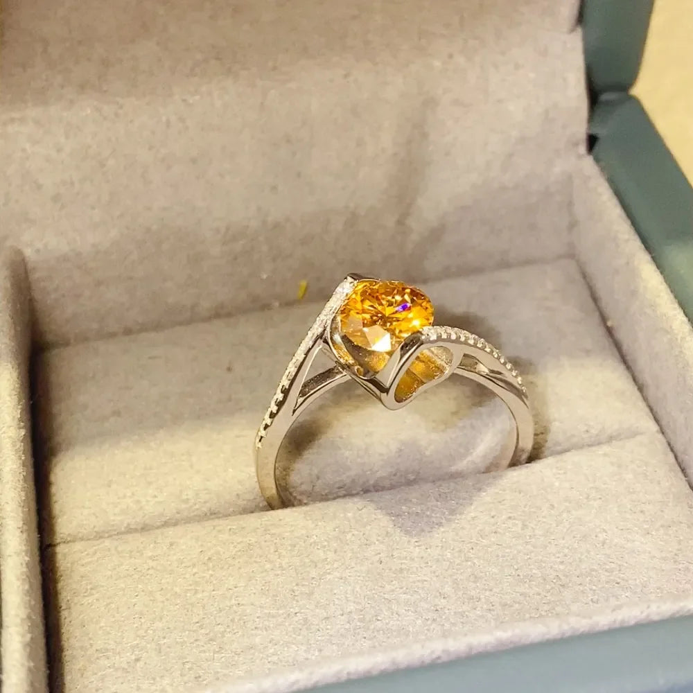 1 Carat Moissanite 925 Sterling Silver Ring - VAleG
