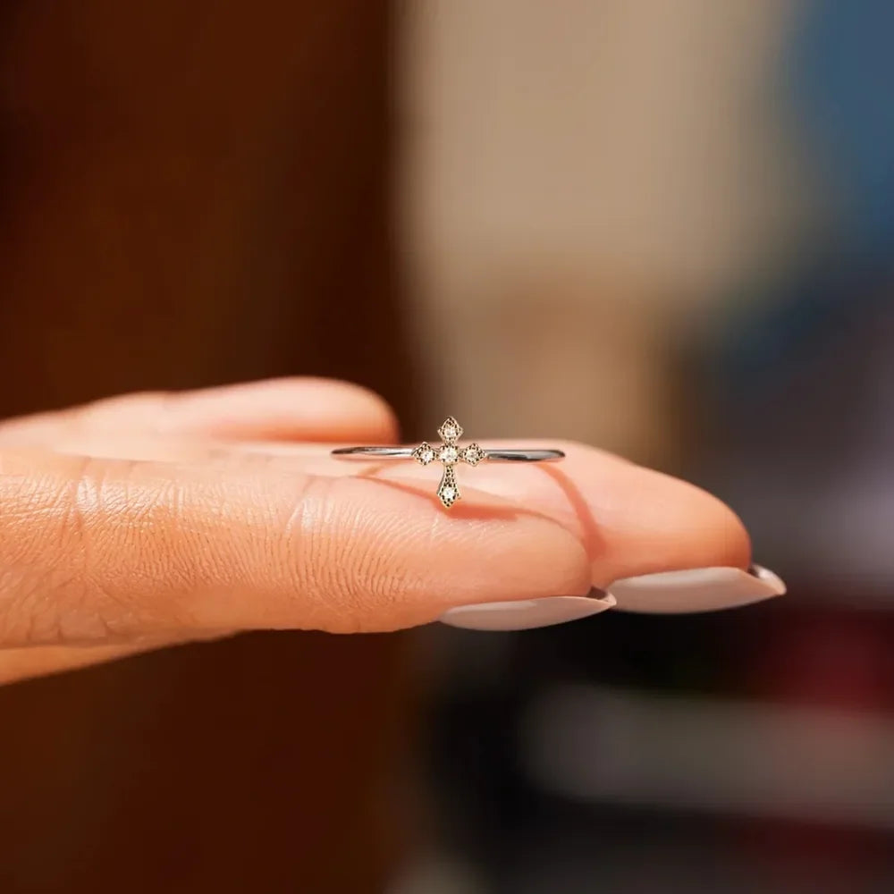 925 Sterling Silver Cross Ring - VAleG