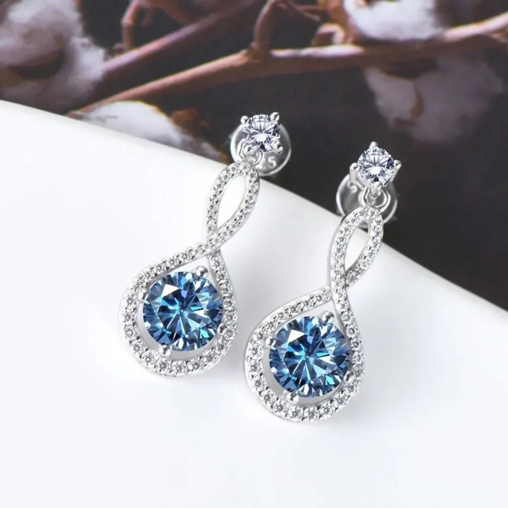 1 Carat Moissanite 925 Sterling Silver Earrings - VAleG