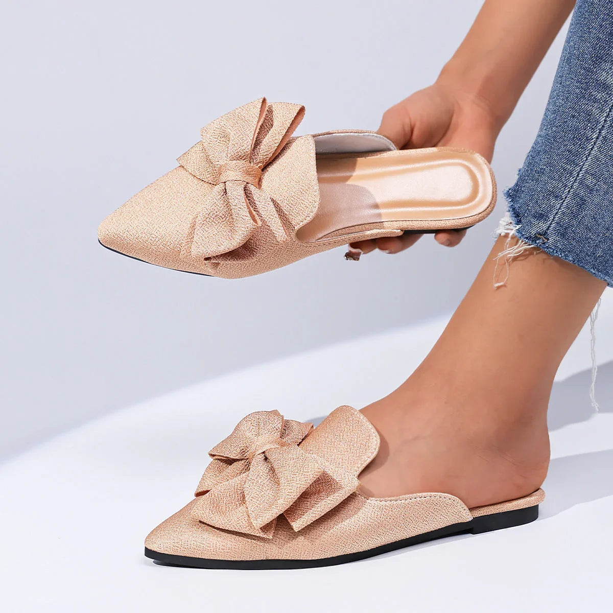 Plus Size Women's Trend Beach Slippers Sandals Bow - VAleG
