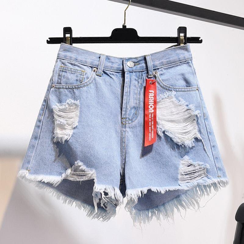 Women's raw hem denim shorts - VAleG
