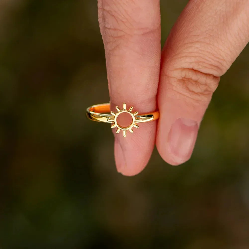 Sun Shape 18K Gold-Plated Ring - VAleG