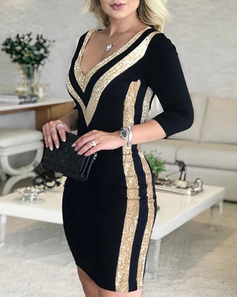 Sequin stitching dress - VAleG