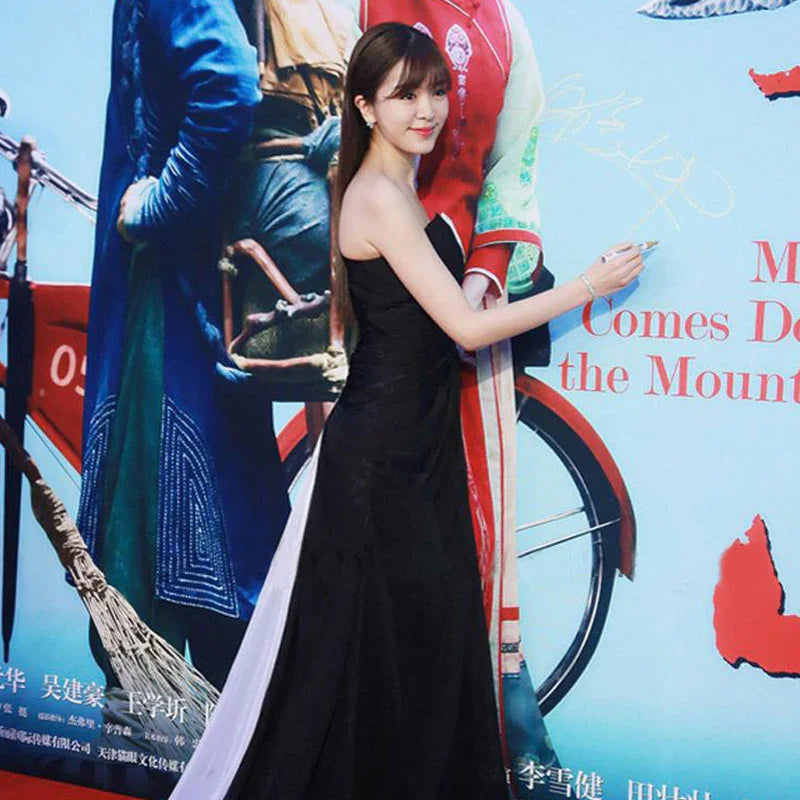 Evening Dress Female Banquet Black Annual Meeting Long Sexy Split Dress Temperament Host Summer - VAleG
