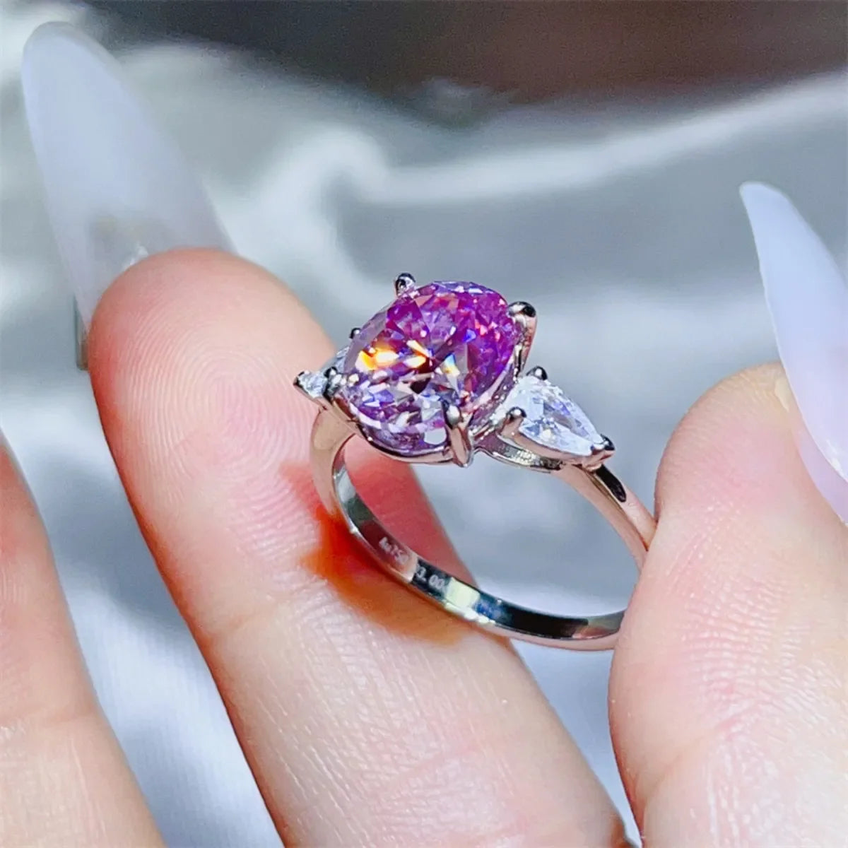 3 Carat Moissanite 925 Sterling Silver Ring - VAleG
