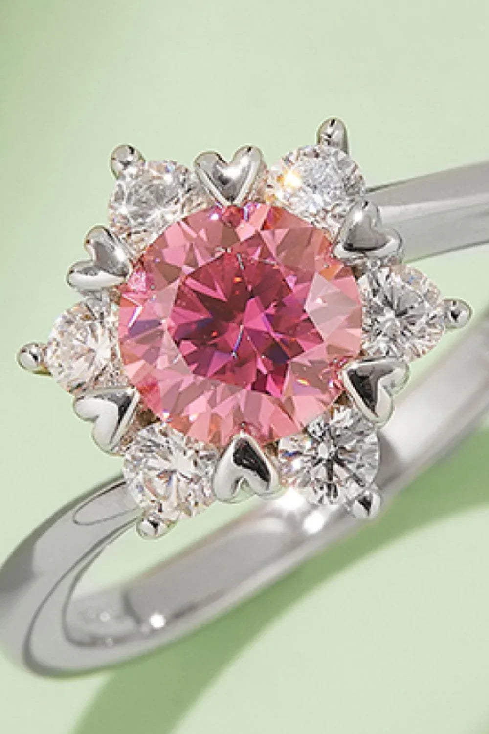 1 Carat Moissanite 925 Sterling Silver Cluster Ring - VAleG