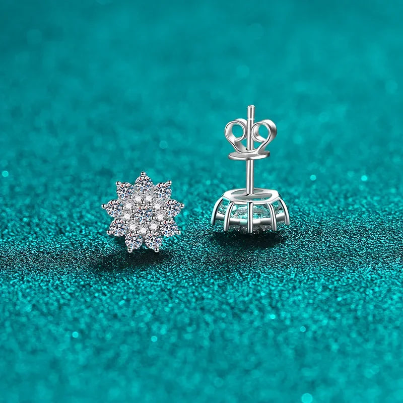 925 Sterling Silver Moissanite Zircon Stud Earrings - VAleG
