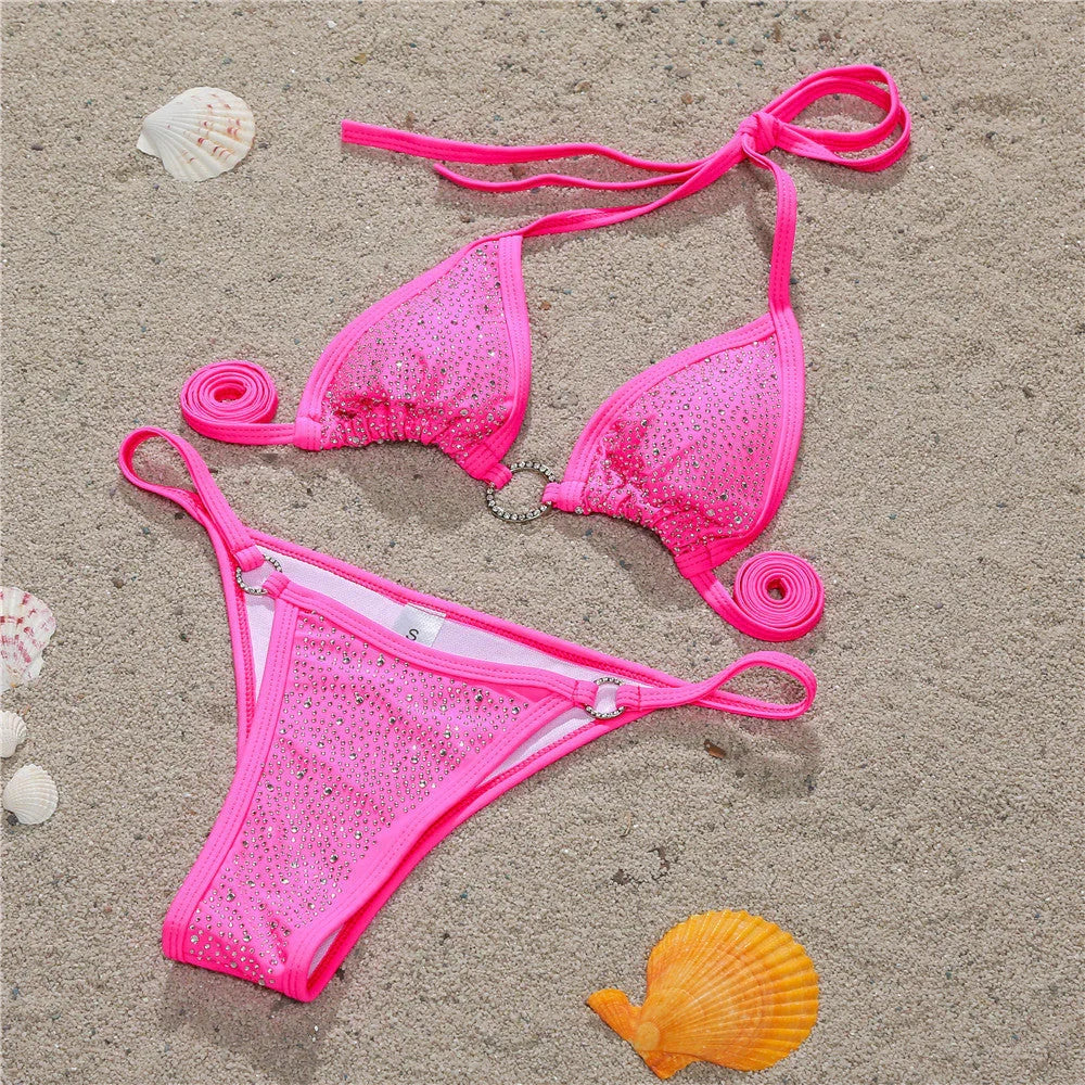 New Sexy Bikini Diamond-Studded Female Swimsuit Split Swimsuit - VAleG