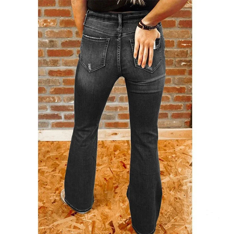 Simple High-waist Slim-fit And Thin-breasted Jeans - VAleG