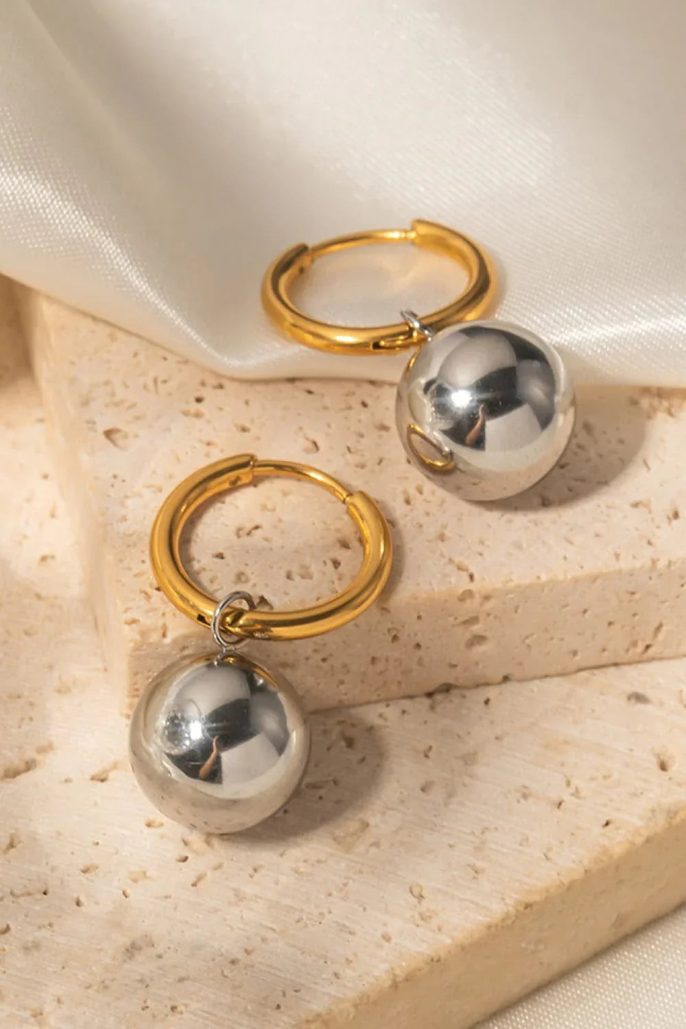 18K Gold-Plated Copper Ball Drop Earrings - VAleG