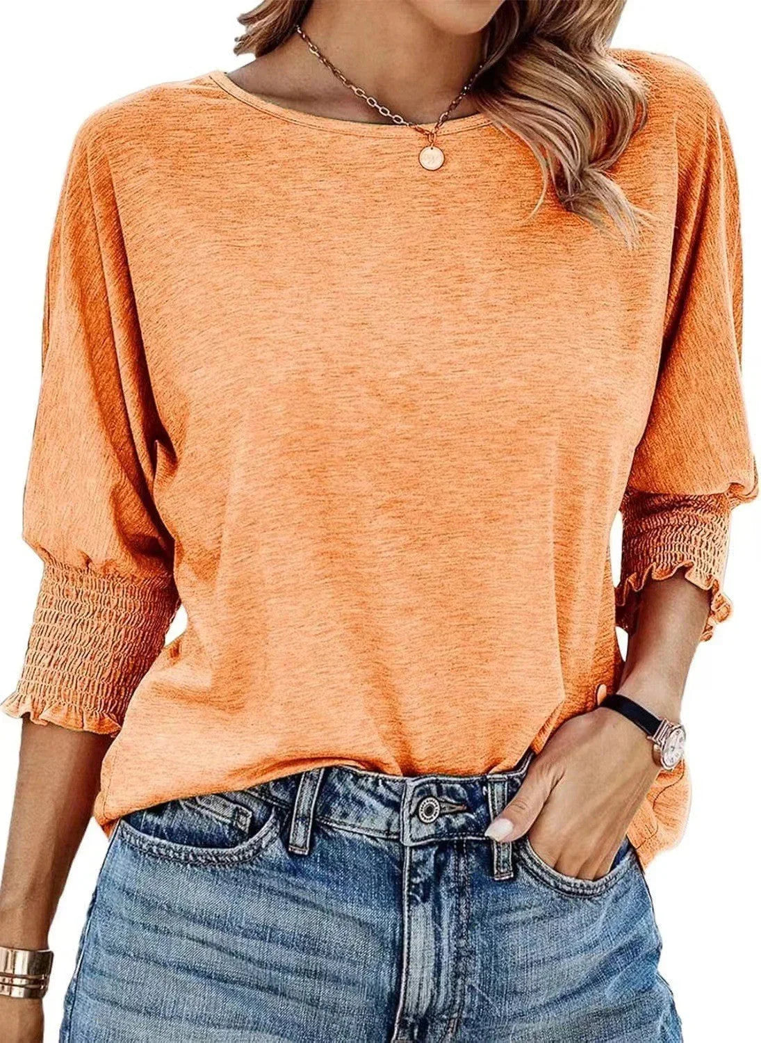 Women's Stylish Loose Round Neck T-shirt - VAleG