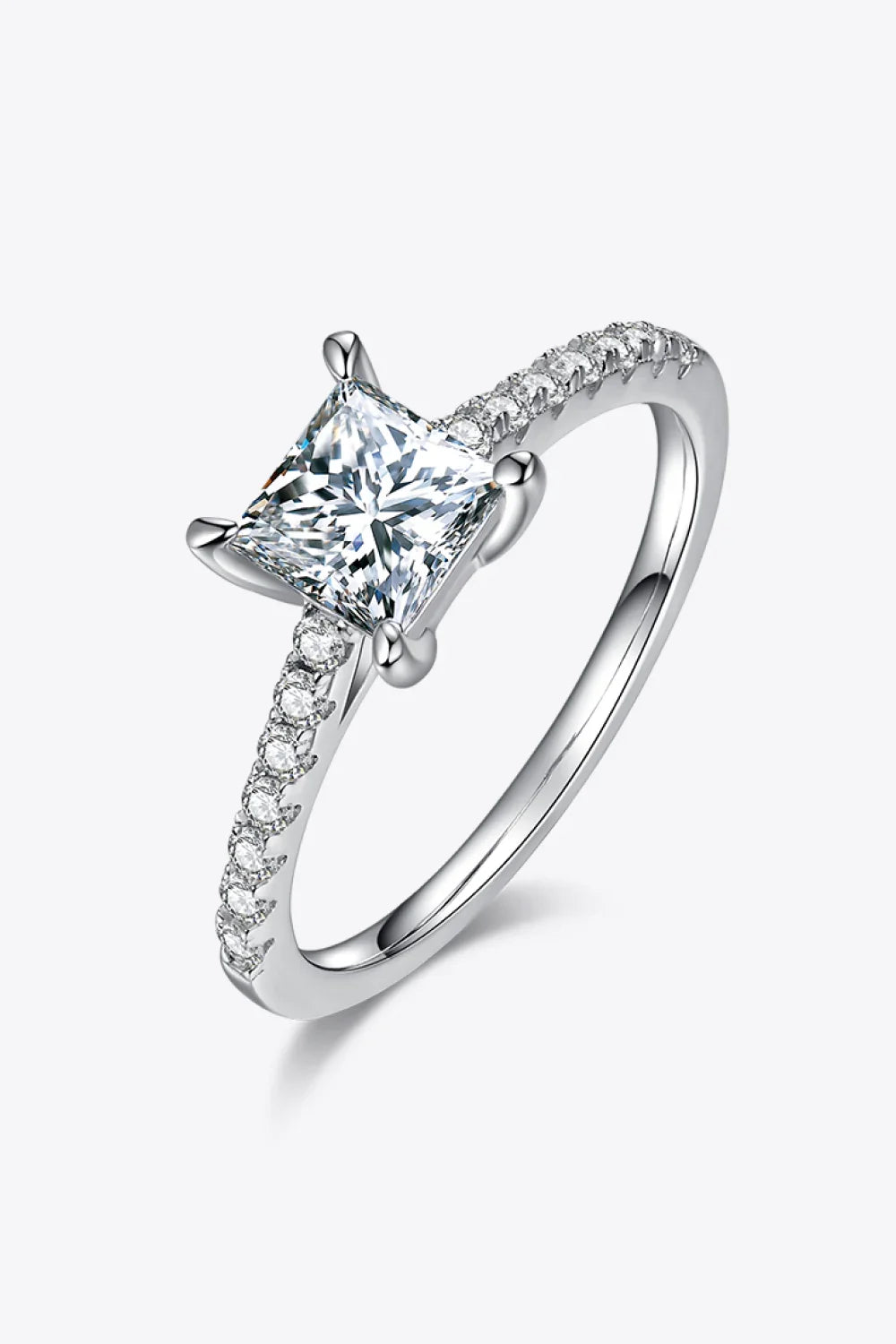1.21 Carat Moissanite 925 Sterling Silver Side Stone Ring - VAleG