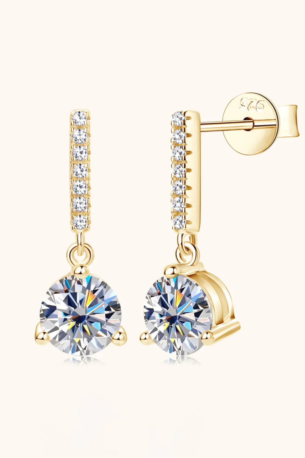 2 Carat Moissanite 925 Sterling Silver Drop Earrings - VAleG