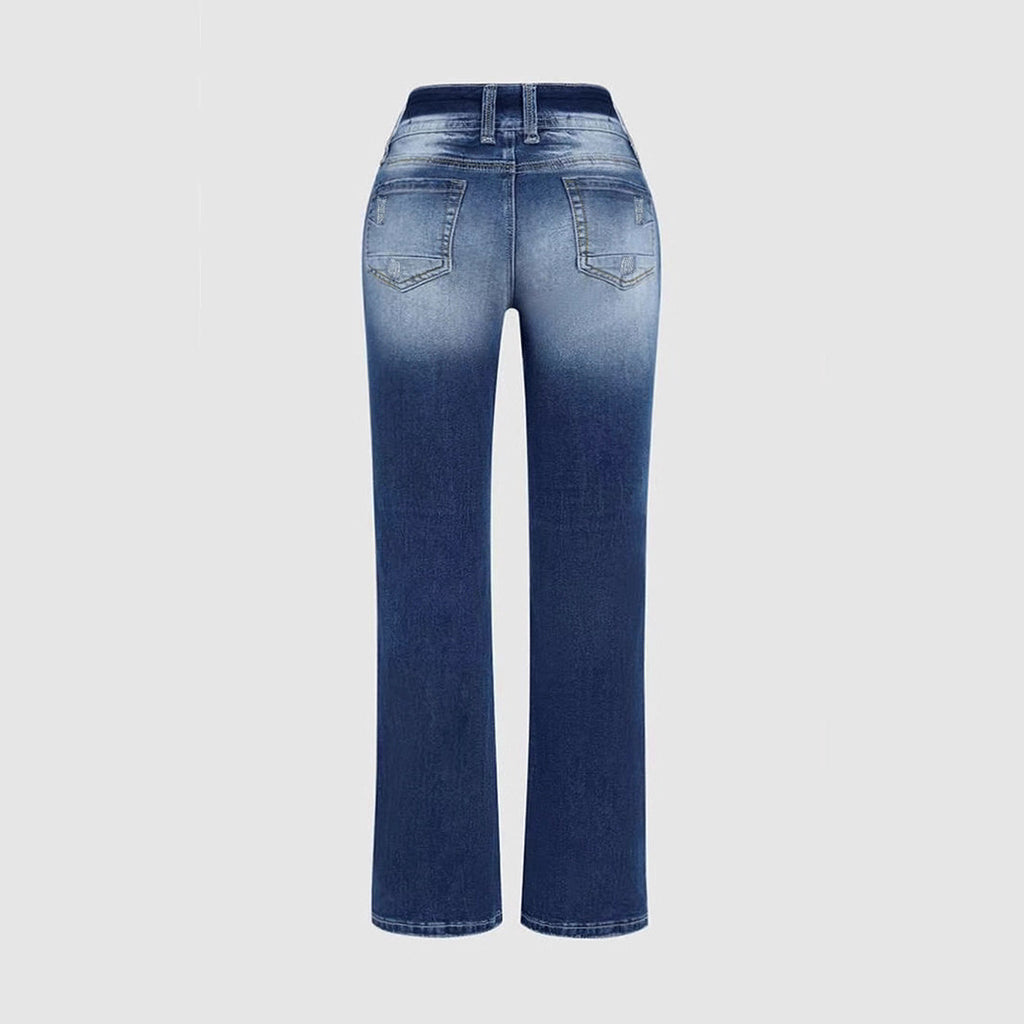Jeans lavati elasticizzati a vita media da donna Simple Slim Fit